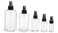 Plastic Spray Bottles with Black Fine Mist Sprayers, Clear